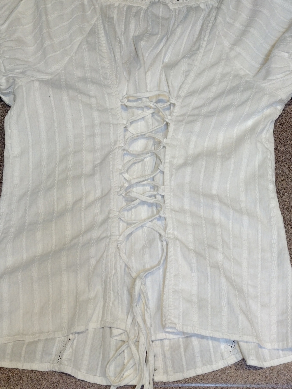 Vtg 🦄 Torrid White Lace Corset Back Top W/ Sweetheart Neck - Picture 7 of 15